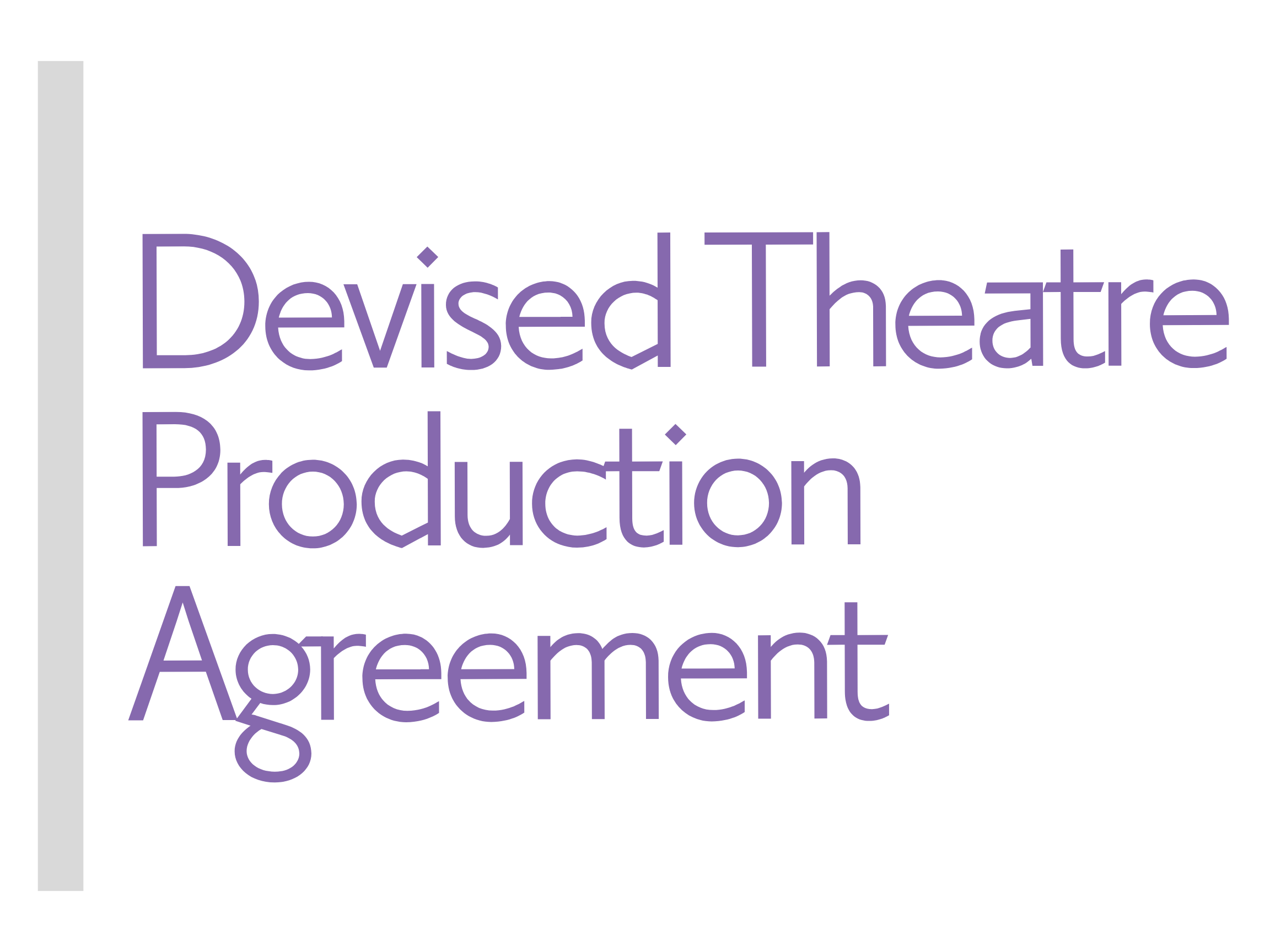 Devised Theatre Production Agreement