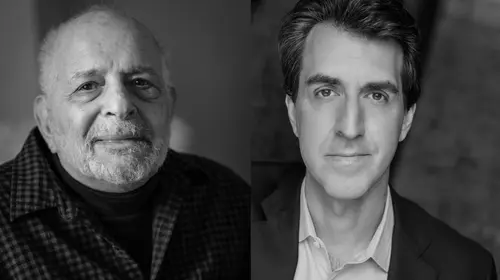 Monochromatic headshots of Alfred Uhry and Jason Robert Brown