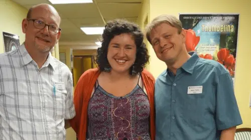 (L to R) Knoxville Children’s Theatre’s Zack Allen, Ashlee Latimer, and Dennis Perkins.